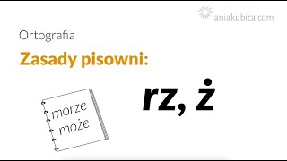 RZ i Ż zasady pisowni [upl. by Hanikahs325]