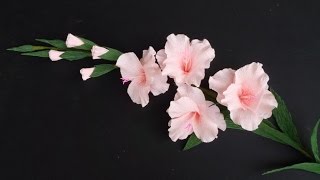 ABC TV  How To Make Gladiolus Flower From Crepe Paper  Craft Tutorial [upl. by Wendall]