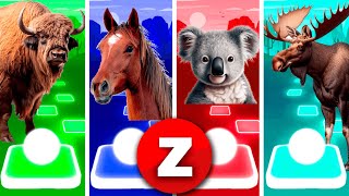 Funny Bison Dance 🆚 Funny Horses Dance 🆚 Funny Koalas Dance 🆚 Funny Moose Dance in Tiles Hop [upl. by Airdnaid]