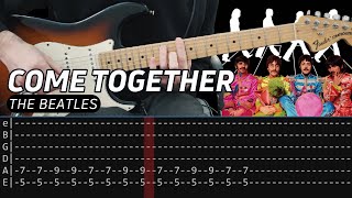 The Beatles  Come Together Guitar lesson with TAB [upl. by Sarilda]