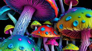 Rainbow of Mushroom psychedelic trippy animation 4K [upl. by Atwood]