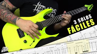 3 SOLOS FÁCILES DE TOCAR EN GUITARRA ELÉCTRICA  TABS [upl. by Milty680]