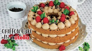 CHIFFON CAKE ALLA NUTELLA  Ciambella americana alta alla nutella [upl. by Reimer]