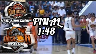 Batangas City Rum Masters vs Quezon Huskers GAME ENDING Final 148  MPBL SOUTH FINALS GAME 1 [upl. by Standice]