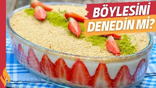 Kaşık Kaşık Yemek İsteyeceğiniz Borcamda Magnolia Tatlısı 🍓 20 Dakikada Hazır 🤩 [upl. by Cleti871]