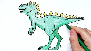 Comment dessiner un dinosaure facile à dessiner étape par étape [upl. by Hillel]