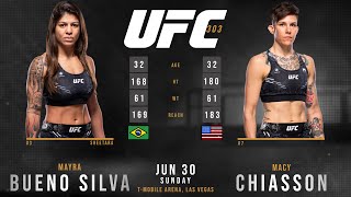 MAYRA BUENO SILVA vs MACY CHIASSON Full Fight UFC 303 [upl. by Lewan]