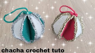 Tuto décoration de Noël  boule de Noël au crochet facile à réaliser 🎄 [upl. by Nylsoj]