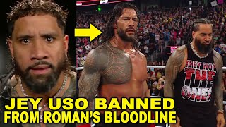 Roman Reigns Bans Jey Uso From His Bloodline as Jimmy Uso Returns at WWE Bad Blood 2024 with Rock [upl. by Fedirko520]