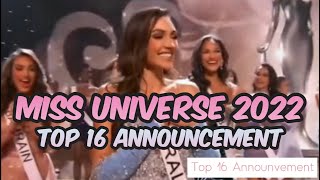 TOP 16 FINALIST OF MISS UNIVERSE 2022 ANNOUNCEMENT [upl. by Nihi]