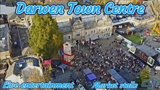 Darwen Town CentreLive entertainment fresh foods market stalls Christmas lights 16th Nov 2024 [upl. by Oakman849]