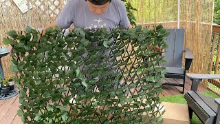 Windscreen4less Artificial Leaf Faux Ivy Expandable Stretchable Privacy Fence Buxus [upl. by Femi]