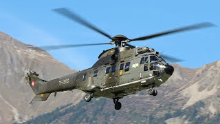 Swiss Air Force AS532UL Cougar Mk1 in action at Meiringen Air Base [upl. by Elisa]