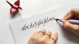 Italic Calligraphy Tutorial  Beginners Alphabet Demo [upl. by Naut]