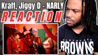 Kraff x Jiggy D  NARLY  Official Music Video Muk Riddim REACTION [upl. by Yatnuahs]