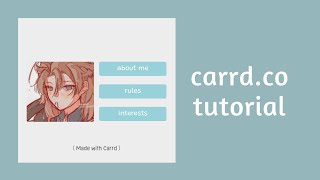 Simple「 carrdco 」tutorial ✰ buttons multiple pages and more [upl. by Leviram]