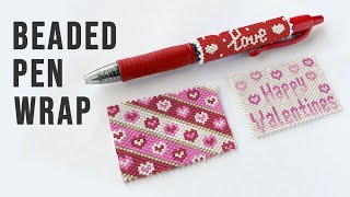 How to Make A Peyote Beaded Pen Cover Tutorial for Beginners  Interchangeable Cute Designs [upl. by Prager]