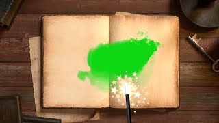 Magic Opening Book Intro Green Screen Animation Effects HD Footage No copyright [upl. by Platas]