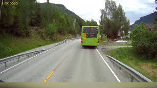 ORIGINAL Dashcam Norway  Semi truck narrowly missing kids [upl. by Aryam877]