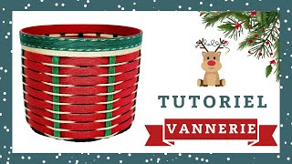 TUTORIEL DÉCORATION de NOËL  CORBEILLE de TABLE  CORBEILLE à PAIN  Vannerie de Papier Carton [upl. by Siusan]