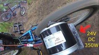 DIY Electric Bike  ebike using 350 Watt 24 volt DC Motor 70 Build [upl. by Delbert]