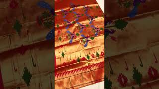 Pure silk machine made muniya broked paithani book now whatsapp 90281907709673787937 silks [upl. by Rennerb]