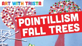 Pointillism Fall Trees Art Tutorial  Art With Trista [upl. by Farika709]