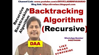 Recursive Backtracking Algorithm  Algorithm for Backtracking General Method  Backtracking  DAA [upl. by Onej204]