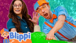 Blippis LARGEST SLIME Challenge  Fun Science Experiments for Kids  Blippi amp Meekah Challenges [upl. by Lerej]