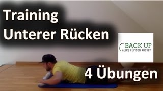 Training unterer Rücken  Muskelaufbau und Rückentraining in 4 Übungen [upl. by Shelli]