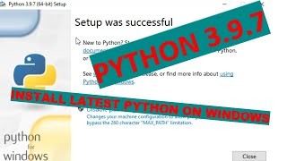 Install Python on Windows 10  Python 397 [upl. by Ahsaeit]