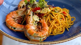 Spaghetti Prawn Aglio Olio Gamberi Recipe By Chef Felix Chong [upl. by Temple]