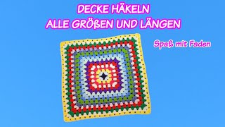 DECKE HÄKELN  ALLE GRÖßEN UND LÄNGEN [upl. by Anotal596]