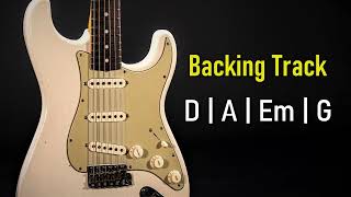 Rock Pop Backing Track D Major  D A Em G  80 BPM  Guitar Backing Track [upl. by Enirbas]