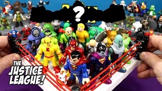 Justice League Toys 20 Man Battle Royal with DC Imaginext Batman Toys  RUMBLE LEAGUE [upl. by Aidni]