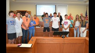 Volunteer Track team recognized by County Commission for state tournament success [upl. by Atterg]