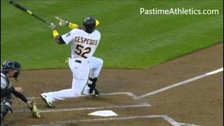 Yoenis Cespedes Hitting Slow Motion Home Run  10000 fps Oakland Athletics MLB CUBA Baseball Swing [upl. by Morette]