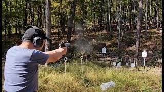 Best pistol training 321 103550 yard steels 6 hits 48 sec Best Virginia shooting classes [upl. by Nitnelav117]