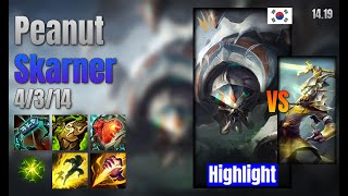 Peanut Jungle Skarner vs Master Yi lol KR solo rank Highlight 1419 [upl. by Hancock]