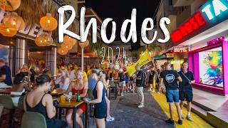 Rhodes Greece beach sunset old town nightlife walking tour 4k vlog Rodos Greece 2024 [upl. by Adiraf159]