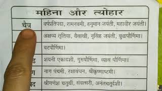 महिना और त्यौहार हिंदी में  Indian Months And Their Festivals In Hindi  Festivals Name List [upl. by Marlyn]