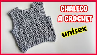 APRENDE como tejer un Chaleco para NIÑOS Y NIÑAS  muy fácil crochet vest  colete de crochê [upl. by Kan929]