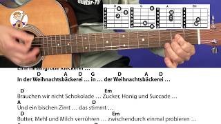 In der Weihnachtsbäckerei  Rolf Zuckowski Akkorde amp Text für Gitarre zum Mitspielen [upl. by Devina]