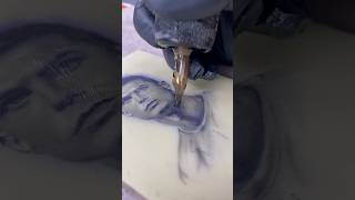 How to tattooing cristiano on fake skin tattoo howto tattooartist cristianoronaldo art ink [upl. by Tarton]