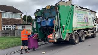 Dennis bin lorry On Split Recycling YCB [upl. by Tanberg103]