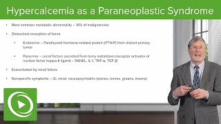 Hypercalcemia as a Paraneoplastic Syndrome [upl. by Hagood]