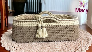 Culla Moses alluncinetto  Baby basket crochet [upl. by Valentin]