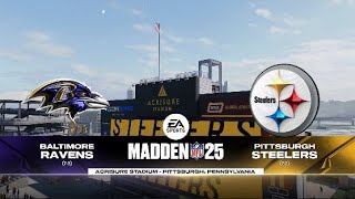 Steelers vs Ravens  NFL Week 11 Simulation  CPU vs CPU  Madden 25 [upl. by Ytitsahc540]