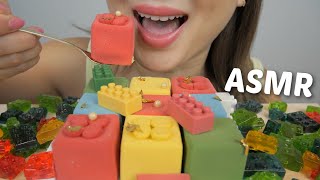 LEGO Mousse Cake ASMR Relaxing soft Eating Sounds  NE Lets Eat [upl. by Neirbo]