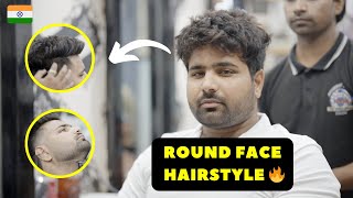 Best hairstyle for round face men  COMPLETE Haircut amp Beard style of Indian men [upl. by Dorey313]